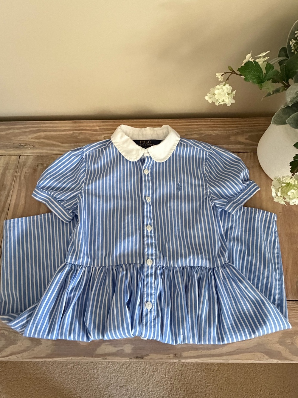 Polo by Ralph Lauren Blue and White Striped Dress - Picture 3 of 8
